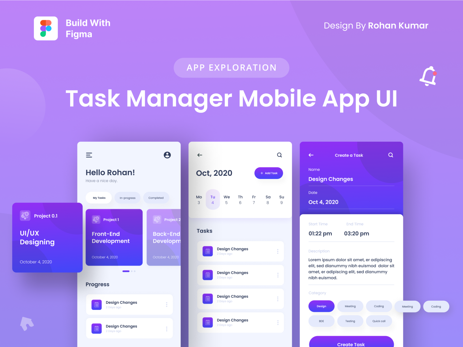 Task Manager app concept by Rohan Kumar on Dribbble