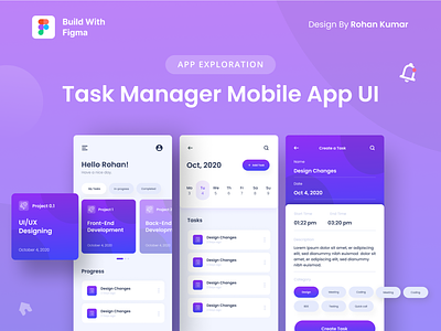 Task Manager app concept android design flat ios minimal mobileapp taskmanagerapp taskmangementapp ui ux