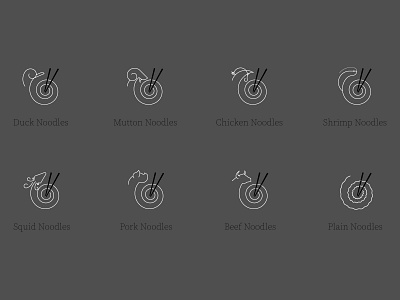 Noodles beef beginner chicken chopsticks design duck exercises food icon logo mutton noodles plain pork practice shrimp squid ui vector