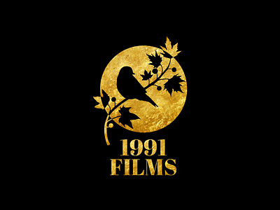 1991 FILMS bird branding contrast design golden identity illustration logo night sun tree