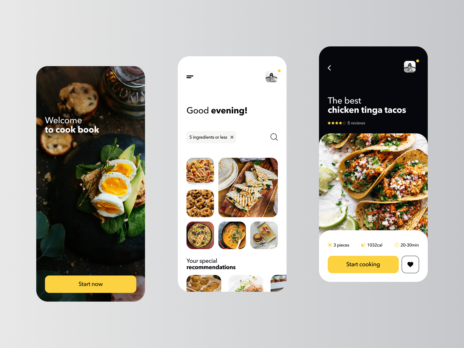 Food Receipts App by Marta Glukhova on Dribbble