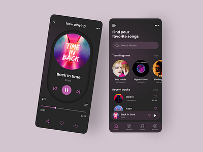 Music app - UI app design music music app music app design music player app ui uiux ux