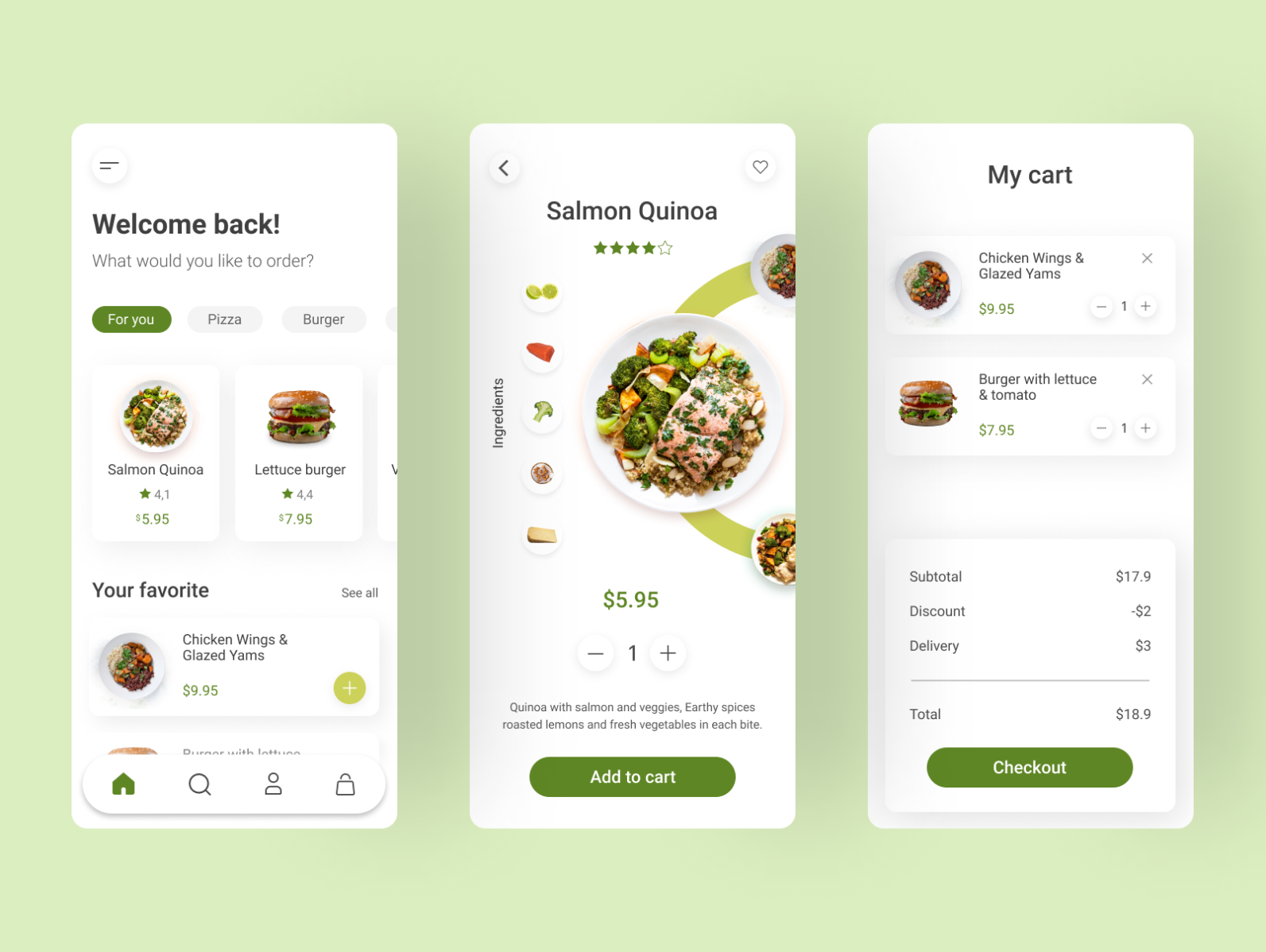 Food app by Hamza Darhem on Dribbble