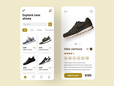 Shoes store app design mobile design shoes shoes store app sneakers app sneakers e commerce app ui uiux