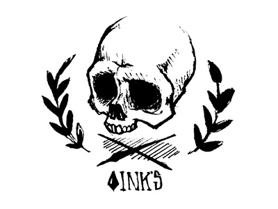ink's alternative black brand creative design illustration ink leafs logo ornaments sketch skull