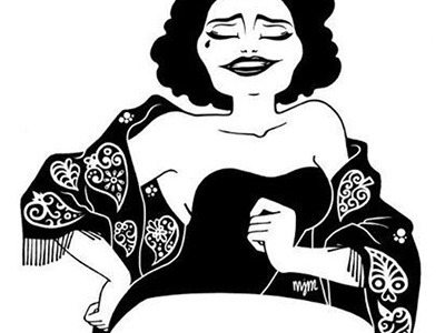 Lisboa dramatic fado illustration lisboa portugal singer symbol tourism tradicional