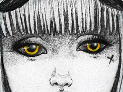 what I see dark draw eyes girl gold illustration pencil portrait sailor sketch x