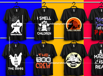 Halloween T-Shirts Design branding creative design illustration typography vector
