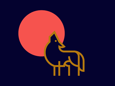 Howling moon pictogram symbol wolf