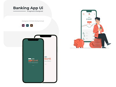 BIG BANK App UI design 3d adobe app design bank app design banking app branding design graphic design illustration logo ui ui design ux vector