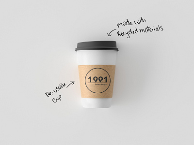 cup design for 1991 cafe & burger branding branding and identity design graphic design merchandise design print design