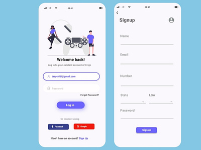 Sign up page UI design