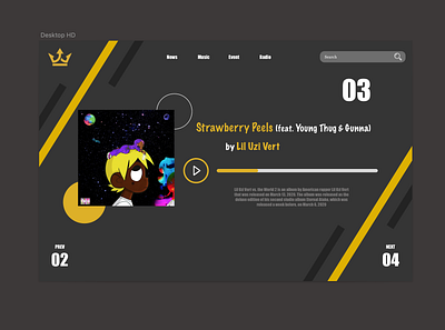 Idea for a design of a music website design music music player rap ux uxui