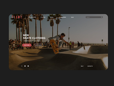 Flame 🔥 designer internship skate ui website