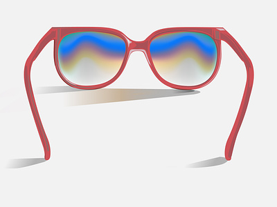 Red Sunglasses design flat illustration minimal vector
