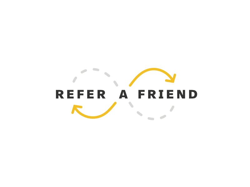Refer a Friend lockup logo refer a friend share the love
