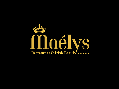 Maélys Restaurant Logo bar black branding identity identity design logo minimal restaurant royal symbol