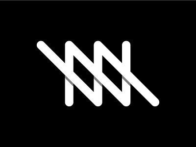 W+M Monogram black concept logo minimal monogram shadow white wm