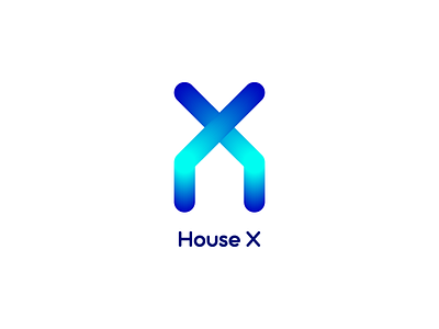 House X Logo blend colorful house identity logo monogram negative space symbol