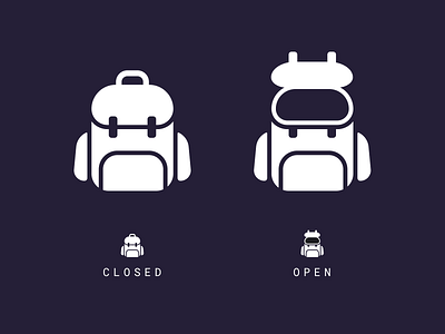 Backpack Icon backpack bag branding flat iconography illustration inventory logo logodesign minimal pack ui vector