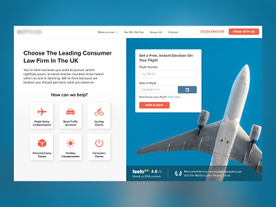 Flight Claims Concept 2 airplane billboard figma flight hero homepage insurance law firm minimal ui web design webdesign website website design