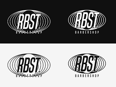 RBST barbers barbershop barbershop logo black and white logo minimal monogram monotone wordmark