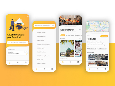 Indy - Travel Planning App app app design design illustration inspiration ios app design mobile mobile app mobile ui planning ui user interface ux