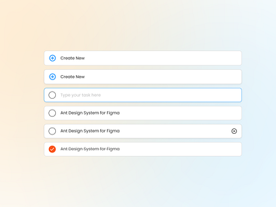 One Task Component with Variants