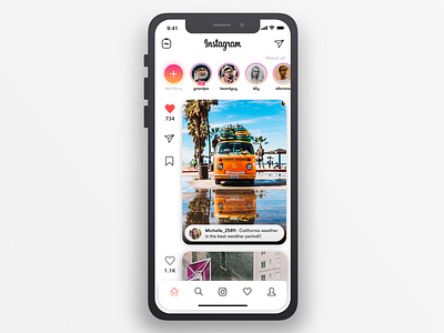 Instagram Redesign 2019 card ui instagram iphone x minimalism redesign sketch tabbar uiux whitespace