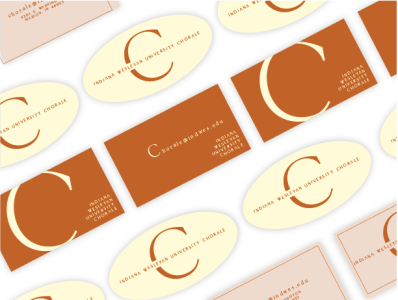 Branding for IWU Chorale branding business cards stationary typography