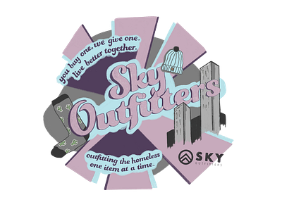 Sky Outfitters branding clothing design illustration tshirt typography