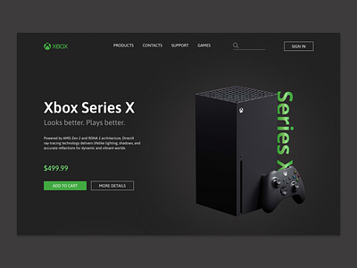 Xbox Series X figma game design landing landing page ui ui ux ux web web design website xbox xbox design