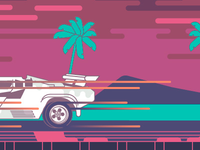 Fuel Her Flame 80s cars illustration miami