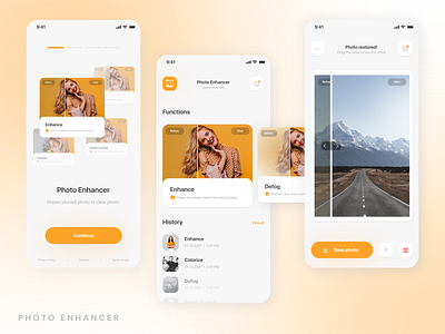 Photo Enhancer Mobile App design ios mobileapp ui ux