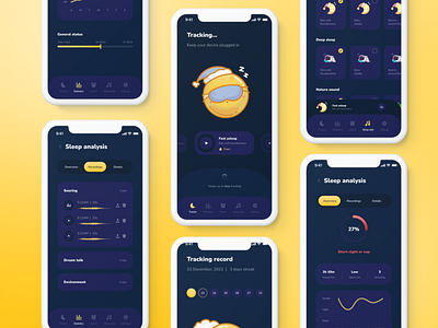 Sleep Recorder & Tracker APP design ios mob mobileapp ui ux