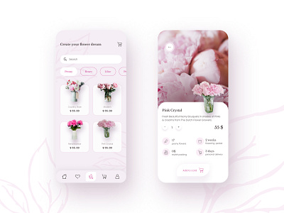 Fresh Bouquets Delivery App Concept aesthetics uidesign uxdesign webdesign