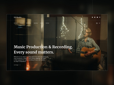 Music Studio Landing Page Design