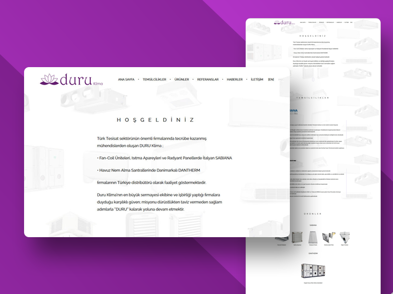Duru klima air conditioning purrple clean responsive white klima duruklima