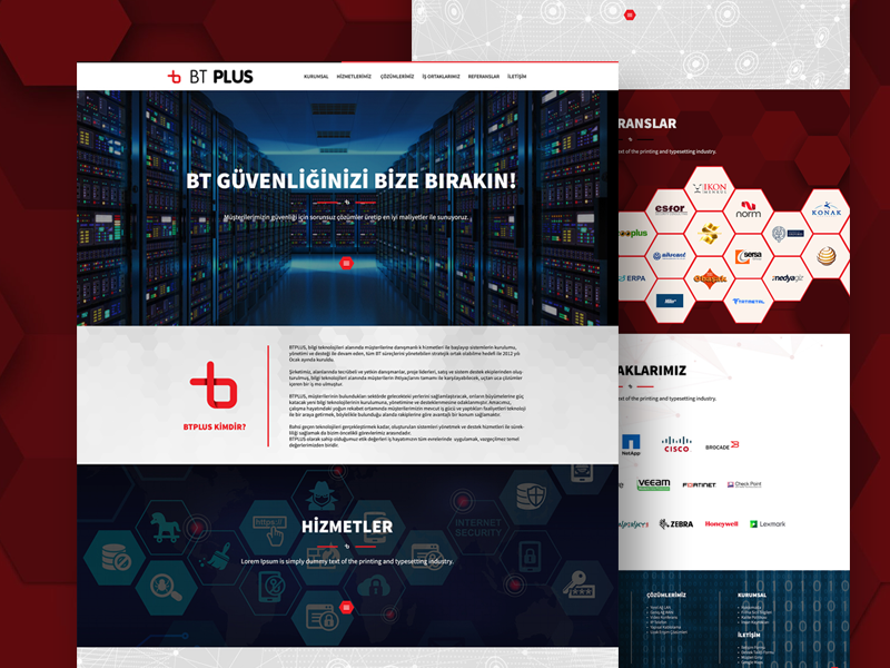 Bt Plus bilisim black red onepage fullwidth webdesign web white clean responsive