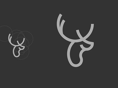 Deer-Shape Study animal circle logo clever concept deer logo fibonacci flat flat design linework logo logo design minimalist vector