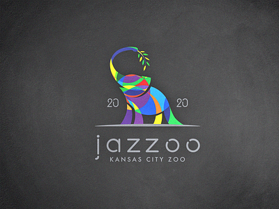 Jazzoo - Kansas City Zoo - USA animal branding clean clever colorful concept design elephant flat golden ratio jazzoo kansas logo logo design minimal professional logo vector wildlife zoo