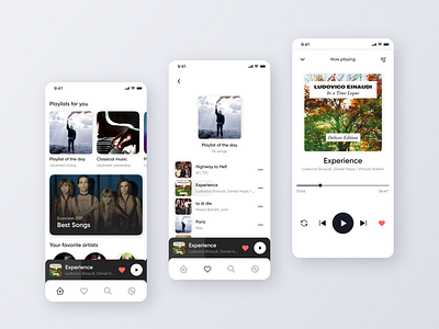 Music Player App app design clean minimal mobile app design music music app music player player playlist song ui