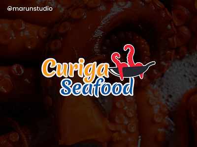 Curiga Seafood design illustration logo outlet premium restourant sea seafood typography