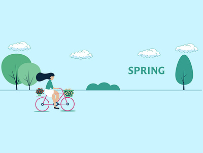 Cycle Illustration awesome design cycles design famous design flowers flowers illustration illustration product designs season spring vector