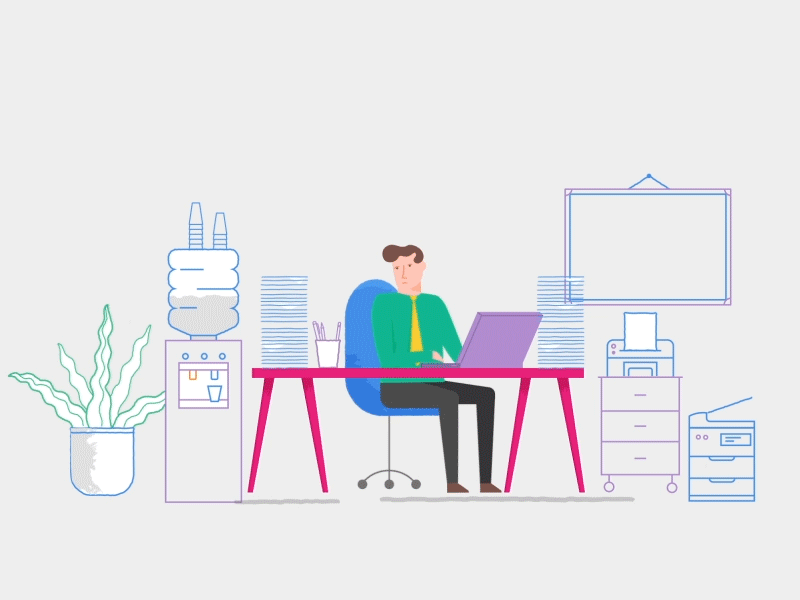 Office Work Animated illustration after effects animation animated animated gif animated office animated type animated vector animation animation design awesome design design famous design gif gif vector illustration office office worker vector