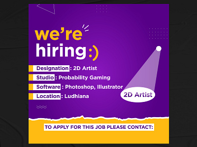 Hiring Creative Poster awesome design creative design famous design illustration job job post photoshop poster design vishavjeet singh