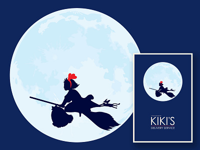Kiki's Delivery Service Poster anime design illustration japan poster vector