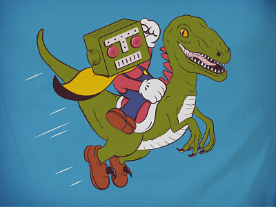 Ride The Raptor apparell destructoid illustration super mario world t shirt vector video game