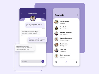 Messenger app app design chat chatting chatting app contacts messenger messenger app uidesign