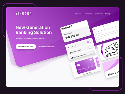 Banking App Landing Page banking banking app banking website landing page ui design webdesig